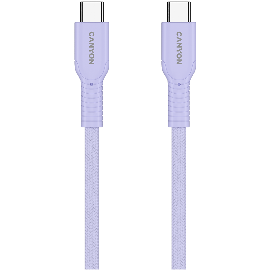 CANYON Kabel OnWire 60CL C-C 60W  w oplocie 1m Fioletowy