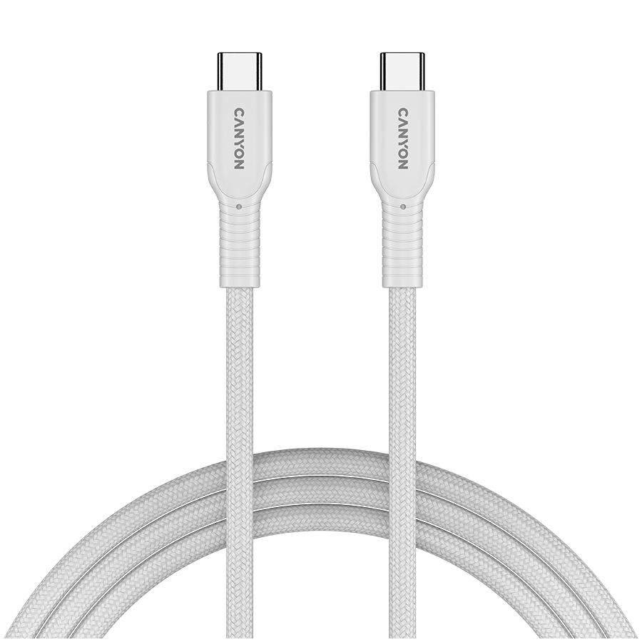 CANYON Kabel OnWire 60CL C-C 60W  w oplocie 1m Biały