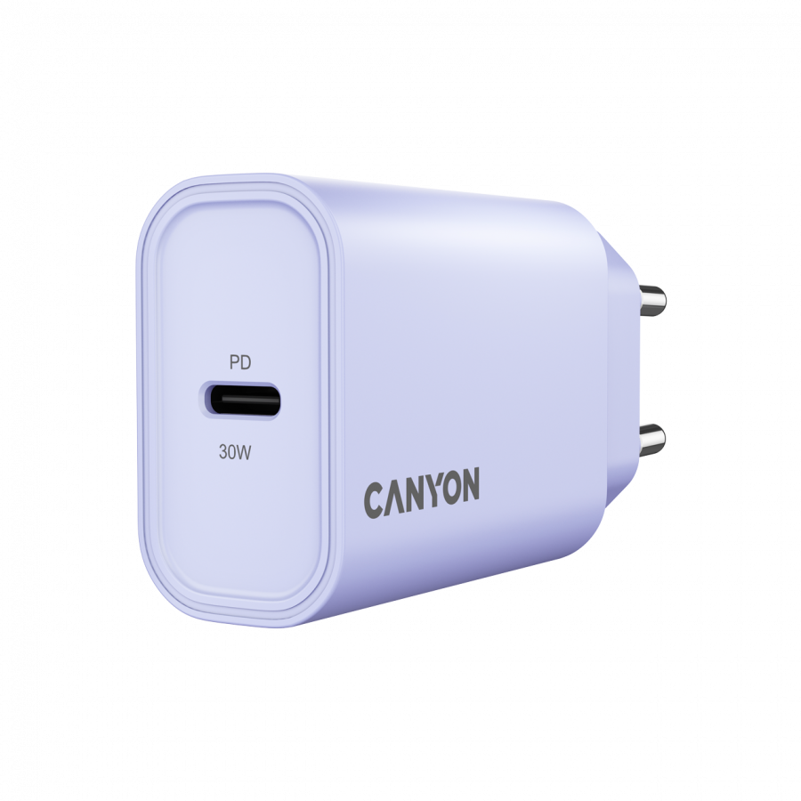 CANYON Ładowarka sieciowa OnCharge 30CL 30W 1xPD EU Fioletowa