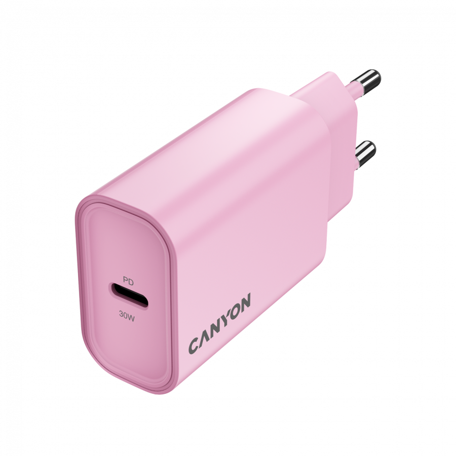 CANYON Ładowarka sieciowa OnCharge 30CL 30W 1xPD EU Różowa