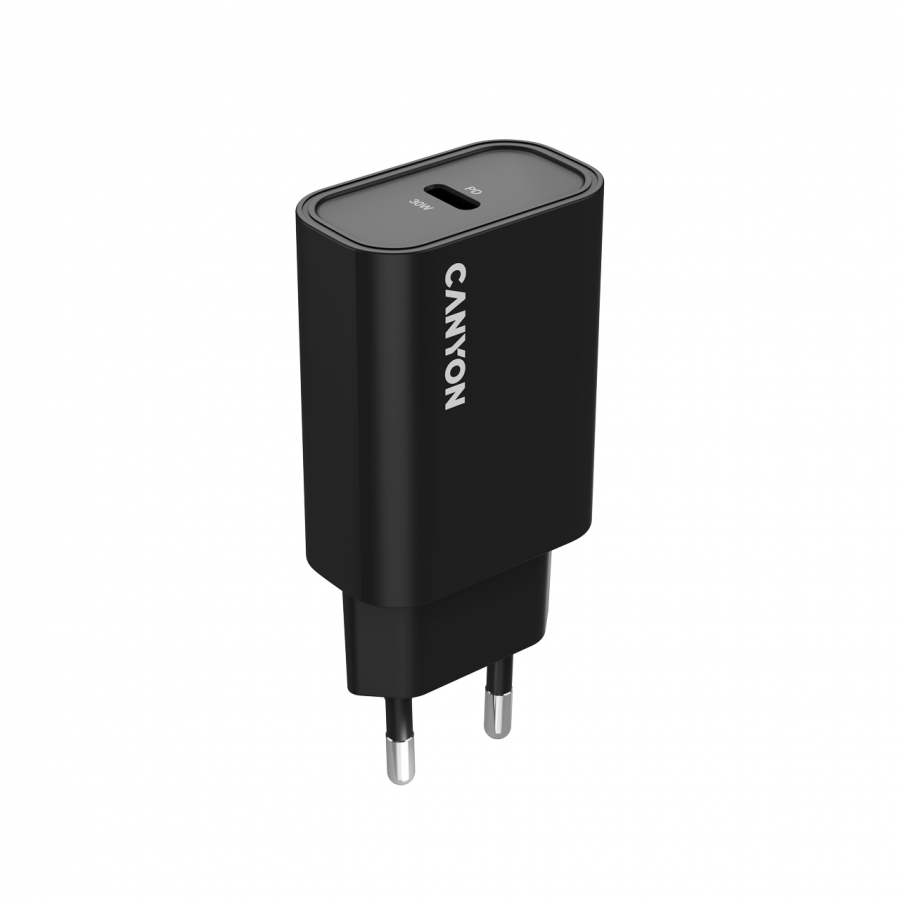 CANYON Ładowarka sieciowa OnCharge 30CL 30W 1xPD EU Czarna