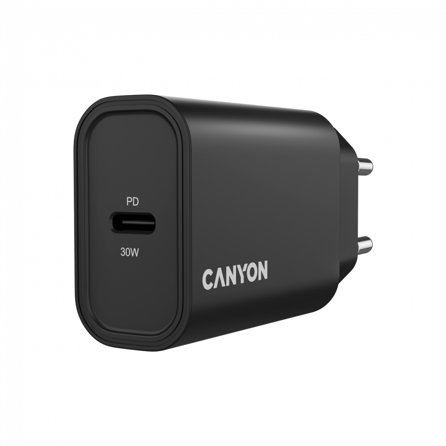 CANYON Ładowarka sieciowa OnCharge 30CL 30W 1xPD EU Czarna