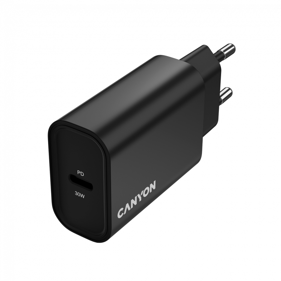 CANYON Ładowarka sieciowa OnCharge 30CL 30W 1xPD EU Czarna