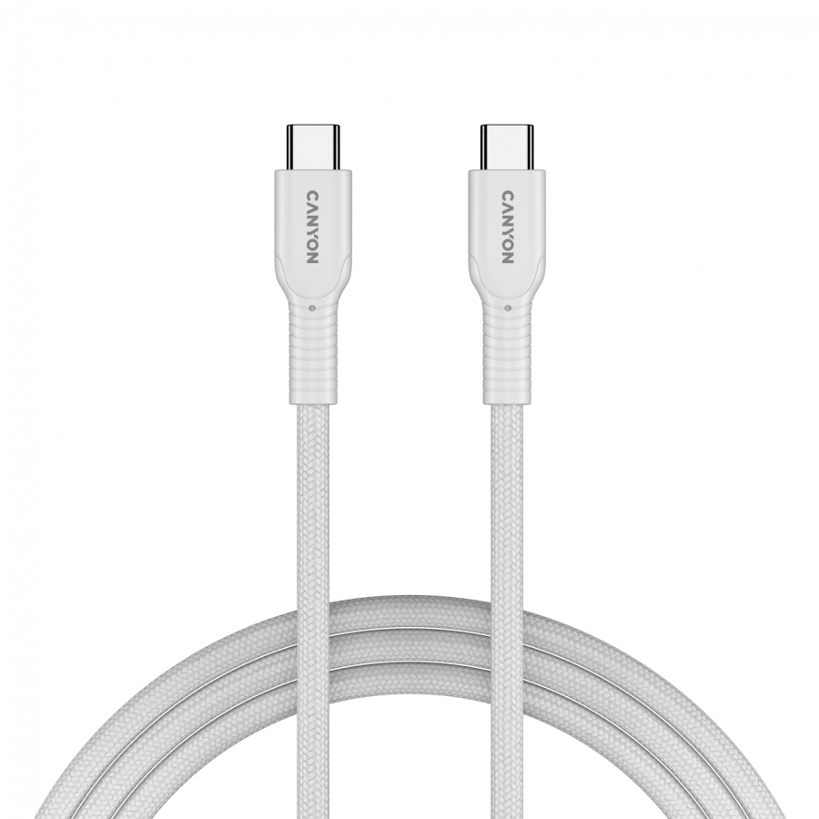 CANYON Kabel OnWire 60CL C-C 60W  w oplocie 1m Biały