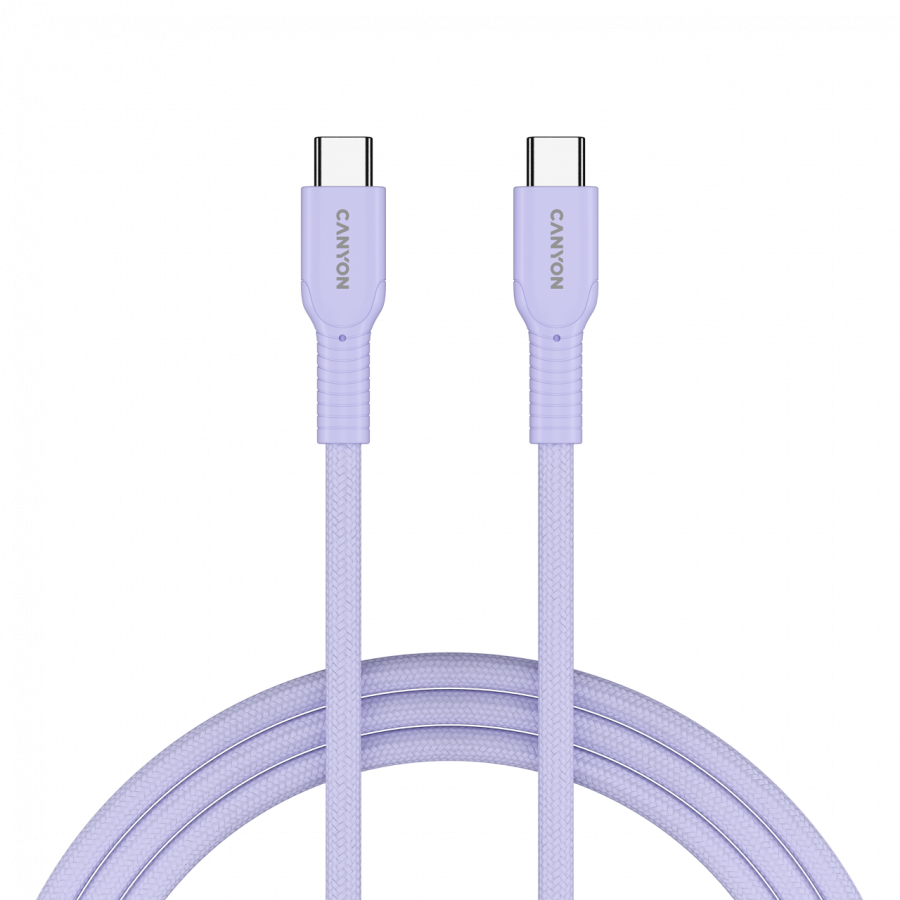 CANYON Kabel OnWire 60CL C-C 60W  w oplocie 1m Fioletowy