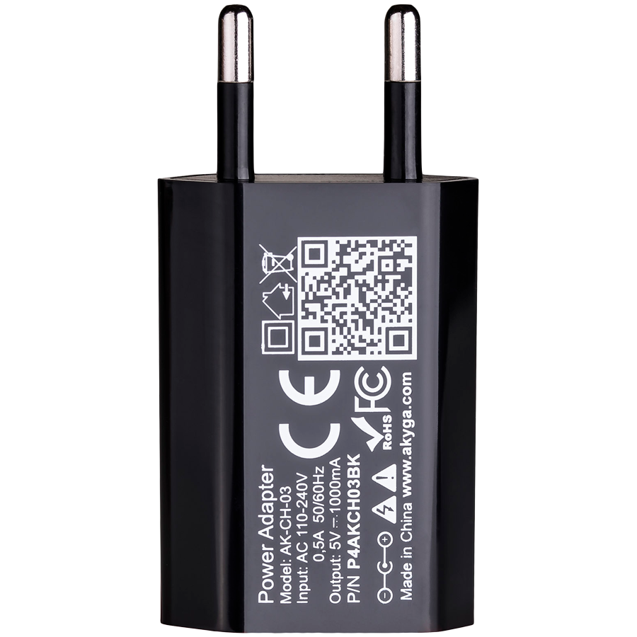 AKYGA Ładowarka sieciowa Akyga AK-CH-03BK 5W USB-A 5V / 1A czarna