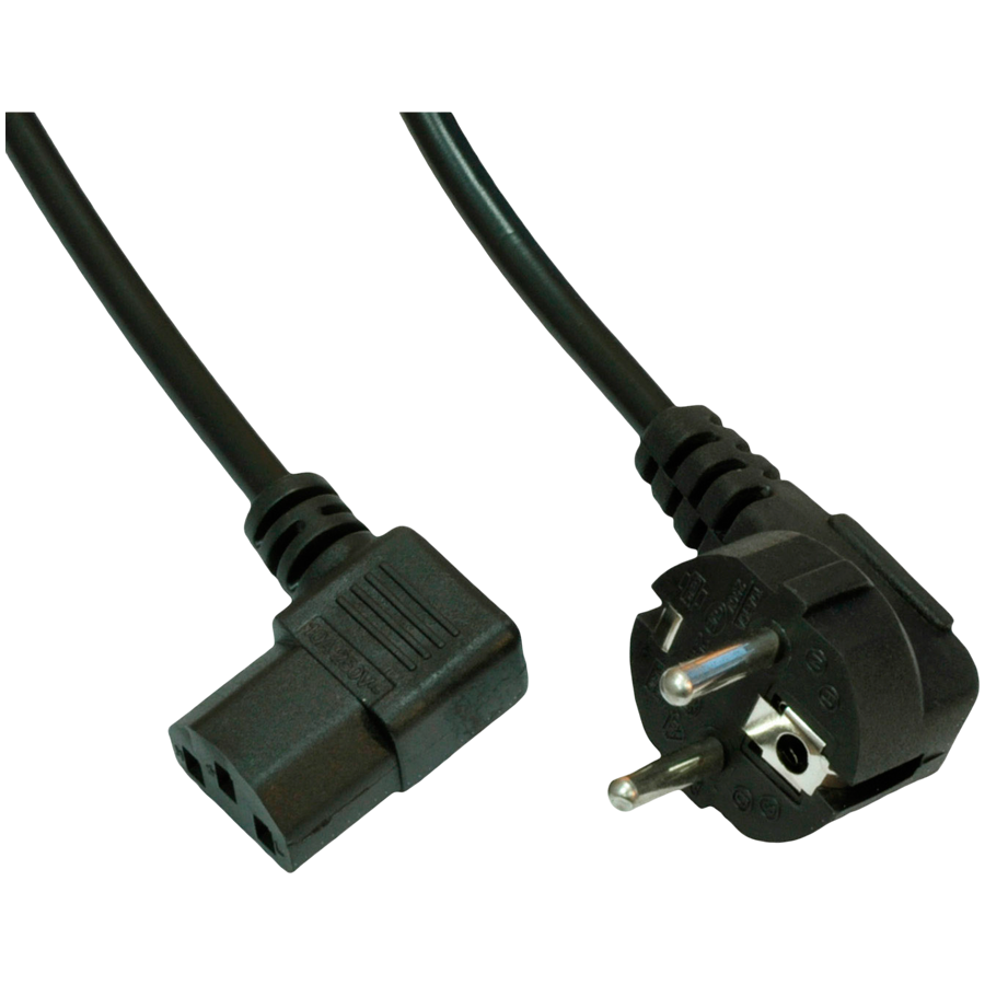 AKYGA Kabel zasilający kątowy Akyga AK-PC-02A CCA 3x0.5mm² CEE 7/7 / IEC C13 1.5 m-1