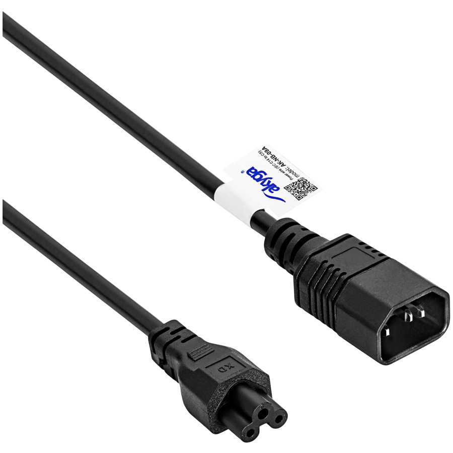 AKYGA Kabel zasilający koniczynka Akyga AK-NB-09A CCA 3x0.5mm² IEC C5 / IEC C14 1.5 m