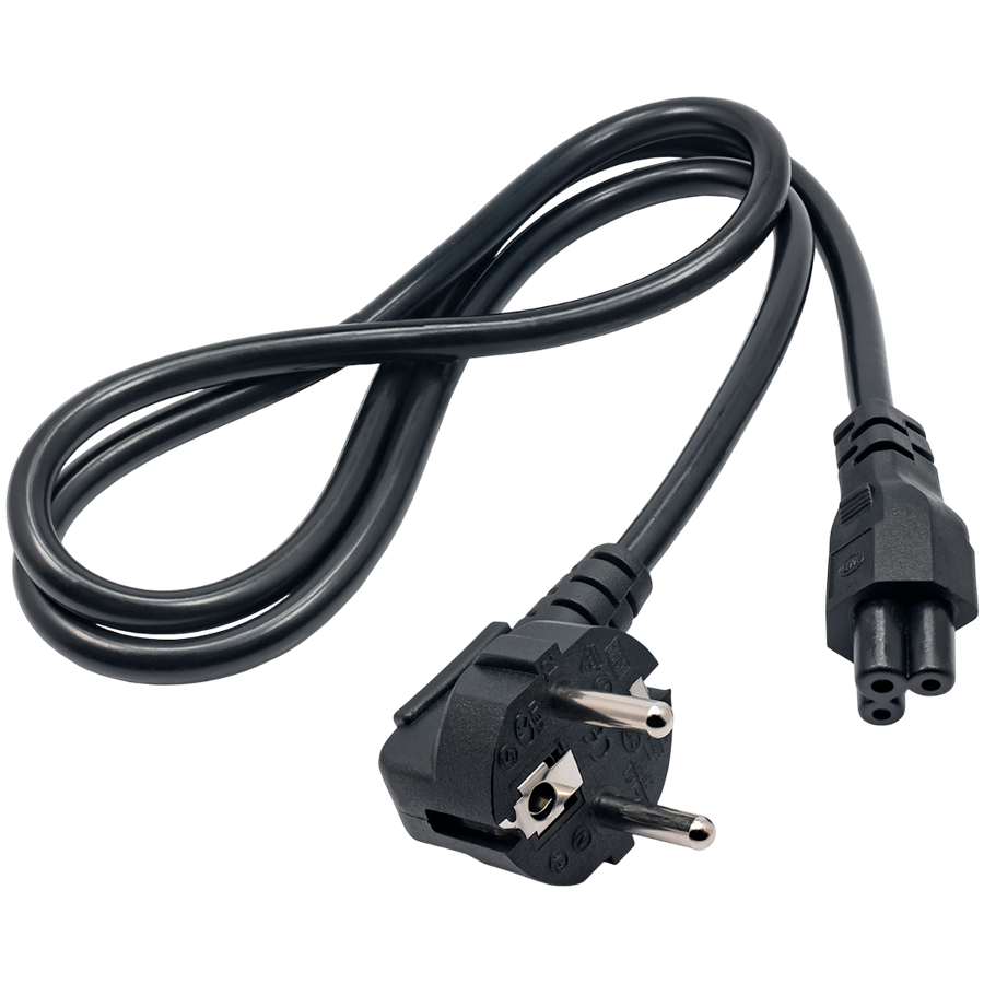 AKYGA Kabel zasilający do notebooka Akyga AK-NB-08A CCA 3x0.5mm2 koniczynka IEC C5  CEE 7/7 1m-1