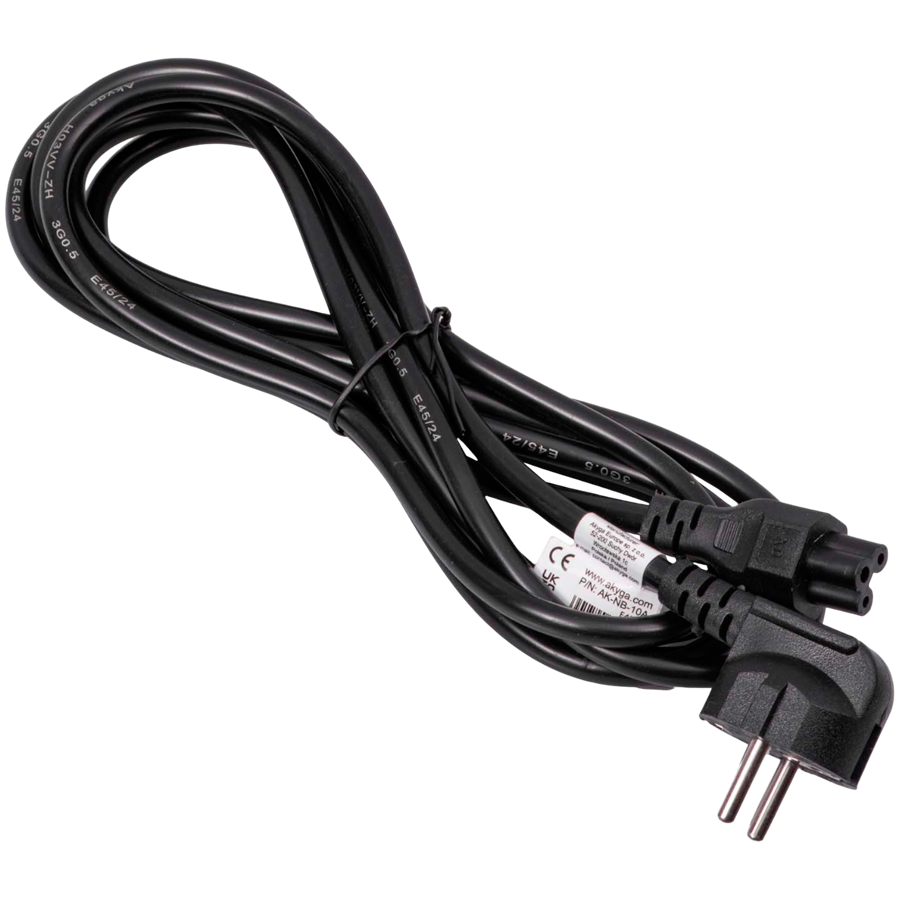 AKYGA Kabel zasilający koniczynka Akyga AK-NB-10A CCA 3x0.5mm² CEE 7/7 / IEC C5 3 m