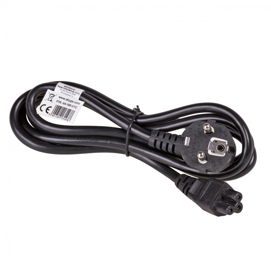 AKYGA Kabel zasilający koniczynka Akyga AK-NB-01C CU 3x0.75mm² CEE 7/7 / IEC C5 1.5 m-2