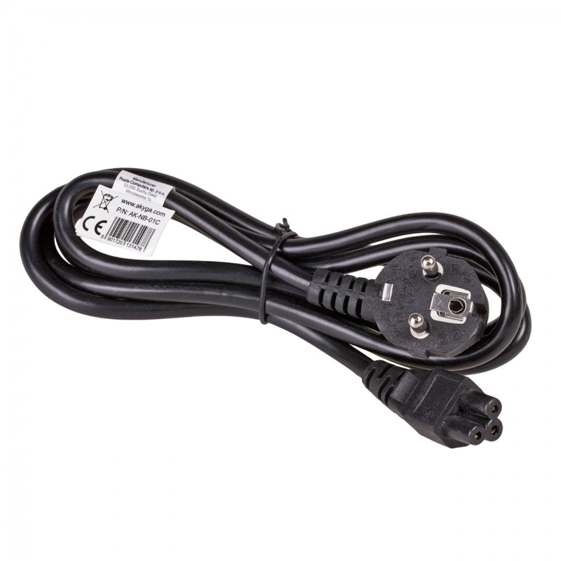 AKYGA Kabel zasilający koniczynka Akyga AK-NB-01C CU 3x0.75mm² CEE 7/7 / IEC C5 1.5 m-6