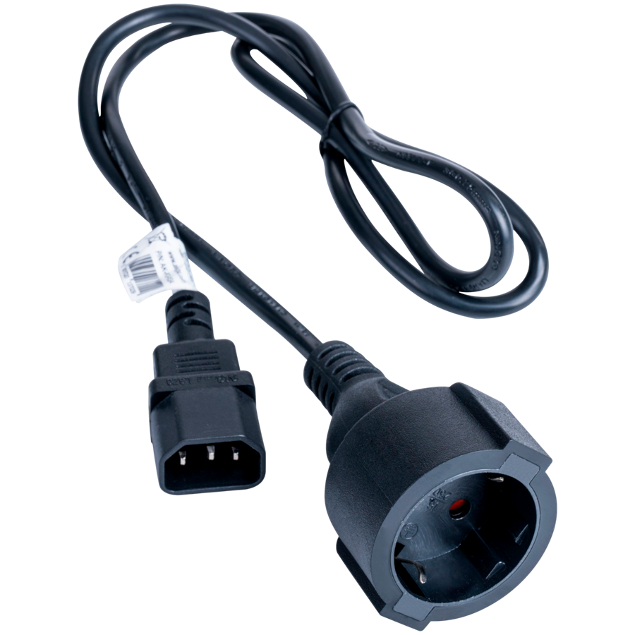 AKYGA Kabel zasilający przedłużacz Akyga AK-PC-13A CU 3x0.75mm² CEE 7/3 / IEC C14 1 m