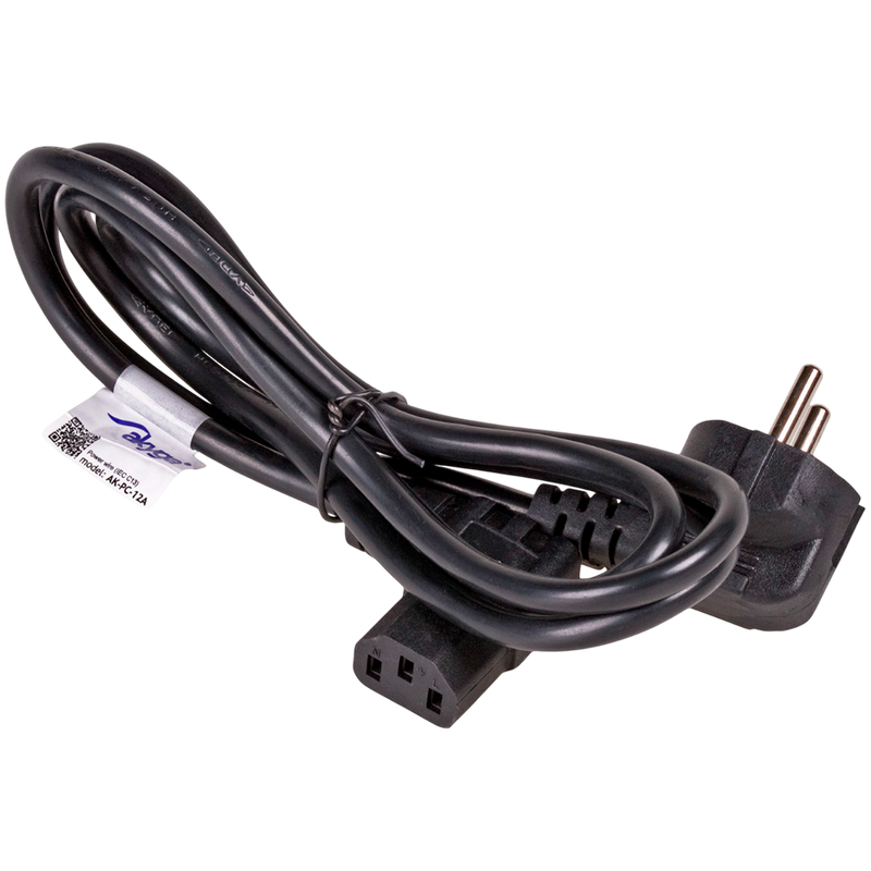 AKYGA Kabel zasilający kątowy Akyga AK-PC-12A CCA 3x0.75mm² CEE 7/7 / IEC C13 3 m-1
