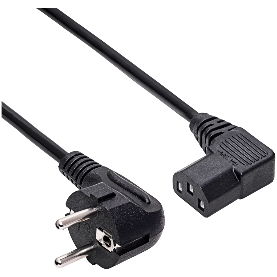 AKYGA Kabel zasilający kątowy Akyga AK-PC-12A CCA 3x0.75mm² CEE 7/7 / IEC C13 3 m-2