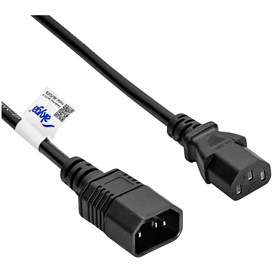 AKYGA Kabel zasilający Akyga AK-PC-07A przedłużacz CCA 3x0.75mm2 IEC C13 / C14 3 m