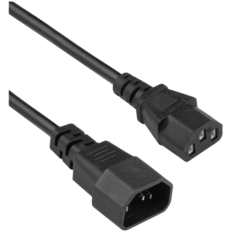 AKYGA Kabel zasilający Akyga AK-PC-14A przedłużacz CCA 3x0.5mm2 IEC C13 / C14 0.5m