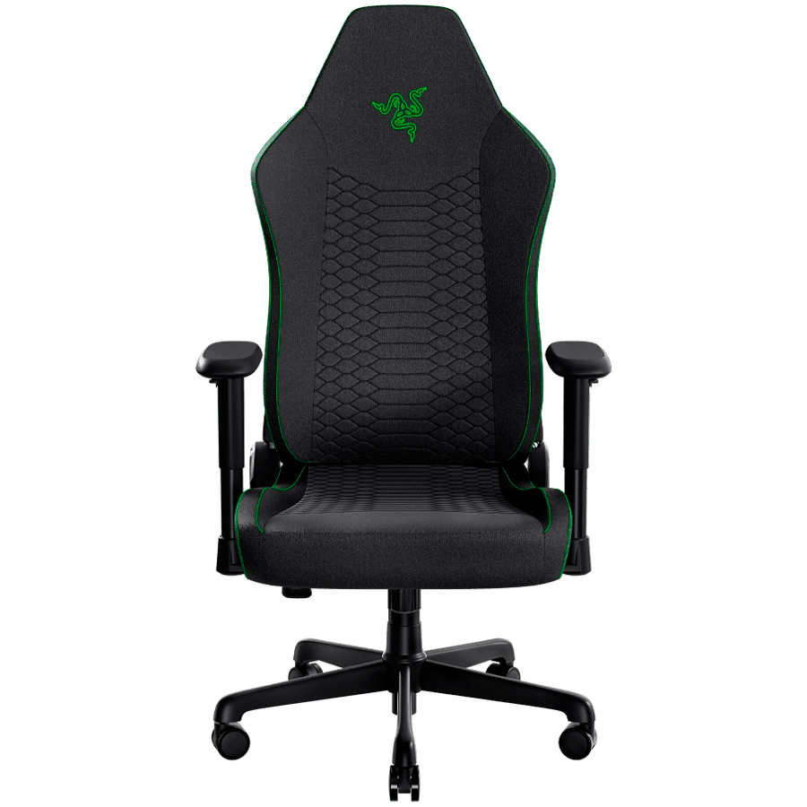 Razer Iskur V2 X Black Fabric Gaming Chair, Built-in Lumbar Arch, Widened Seat Base with Reduced Edges, Contoured High-Density Foam Cushions, Adjustable 152-degree Recline, 2D Armrests-1