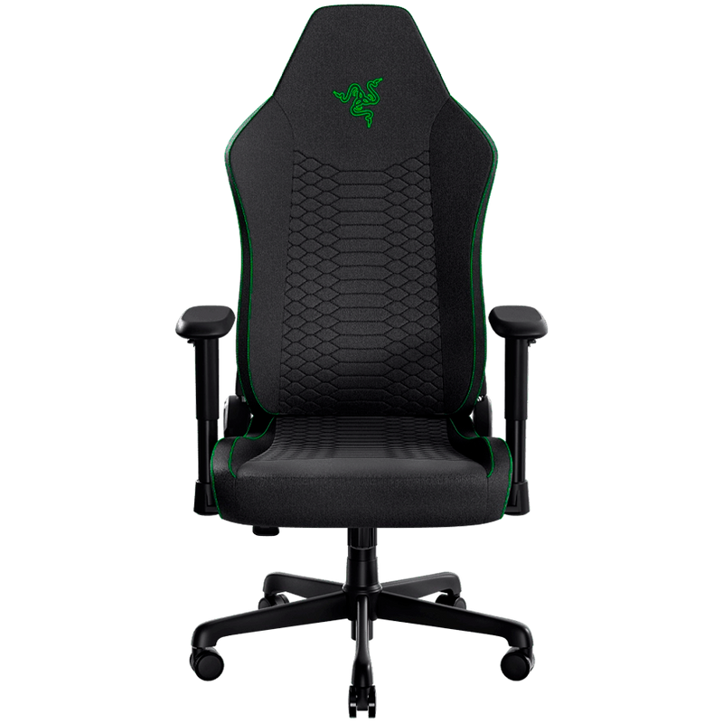 Razer Iskur V2 X Black Fabric Gaming Chair, Built-in Lumbar Arch, Widened Seat Base with Reduced Edges, Contoured High-Density Foam Cushions, Adjustable 152-degree Recline, 2D Armrests-1