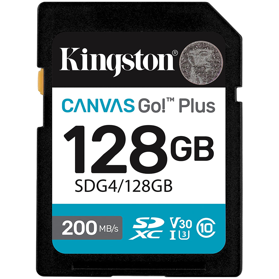 KINGSTON 128GB SDXC Canvas Go Plus Gen4 200MB/s C10 UHS-I U3 V30-1