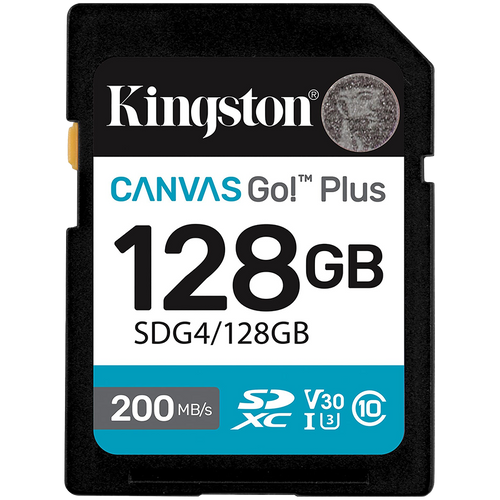 KINGSTON 128GB SDXC Canvas Go Plus Gen4 200MB/s C10 UHS-I U3 V30