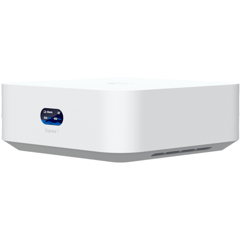 Ubiquiti UniFi Express 7 UX7 Mesh-scalable, super-compact 10G Cloud Gateway with integrated WiFi 7, 10 GbE RJ45 WAN port, 2.5 GbE RJ45 LAN port to extend network, up to 30+ UniFi devices and 300+ clients-1