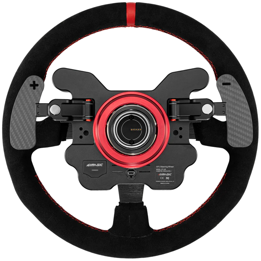 SIMAGIC Kierownica GT1 330mm, R-typ, QR70, magnetyczne łopatki, zamsz, S210