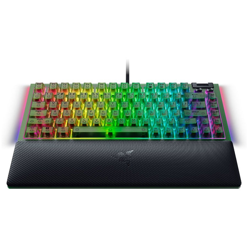 Razer BlackWidow V4 75% Phantom Green Edition, US Layout, Razer Chroma RGB, Hot-swappable Design, Detachable Type C Cable, PCB & Case sound dampening foam, Up to 8,000 Hz polling rate, Doubleshot ABS Keycaps, Magnetic Plush Leatherette-2