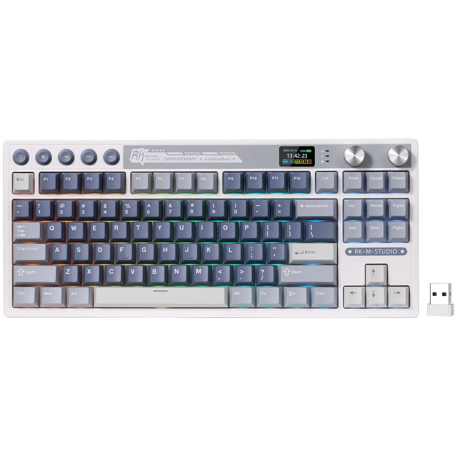 ROYAL KLUDGE RK M87 Ocean Blue Gaming Keyboard Beige switch-1