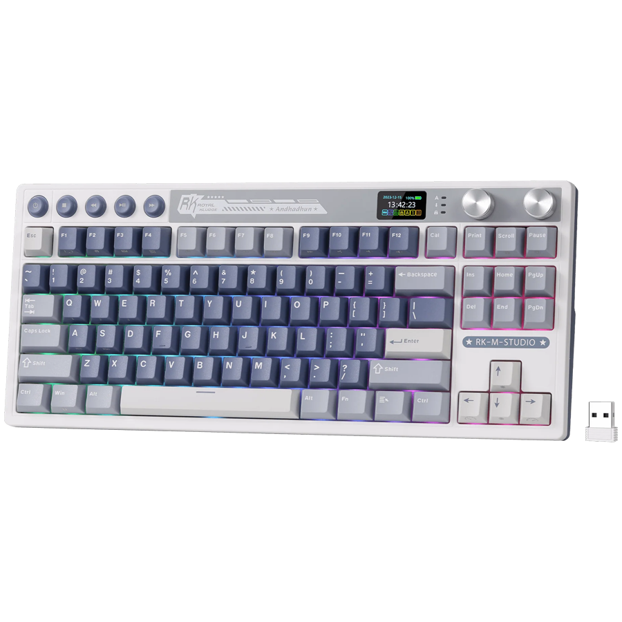 ROYAL KLUDGE RK M87 Ocean Blue Gaming Keyboard Beige switch-2