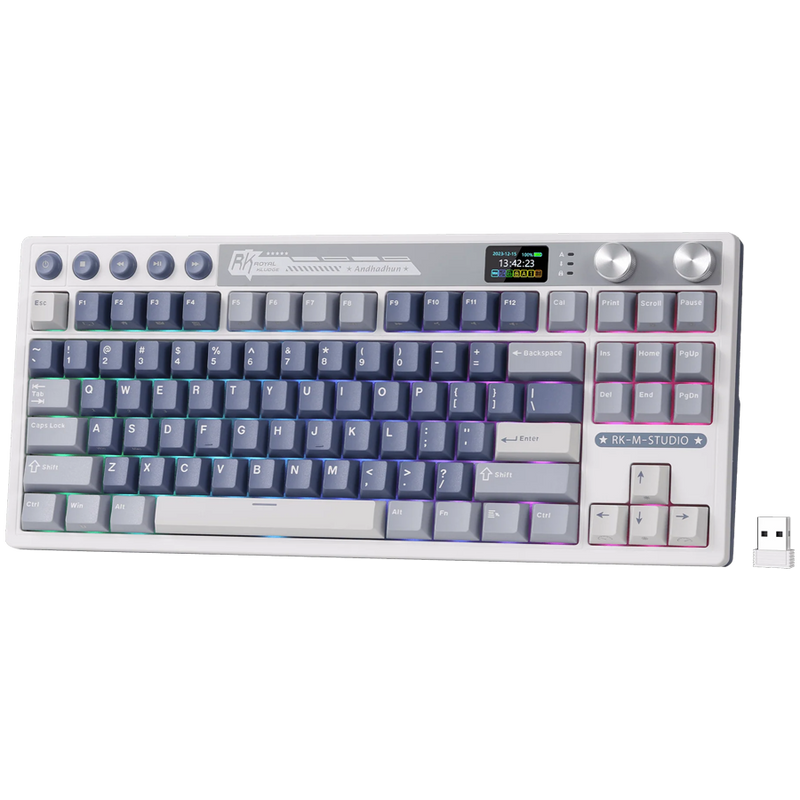 ROYAL KLUDGE RK M87 Ocean Blue Gaming Keyboard Beige switch-2