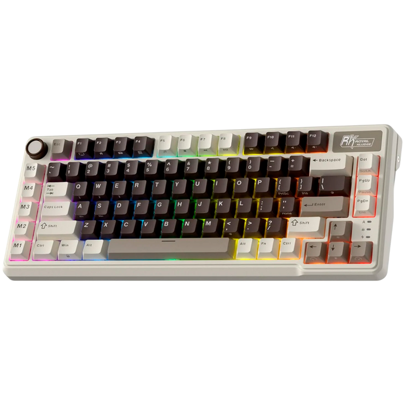 ROYAL KLUDGE RK L75 Mocha Grey Gaming Keyboard Cream switch-2