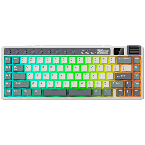 ROYAL KLUDGE RK M70 Cyan Purple Gaming Keyboard Cream switch