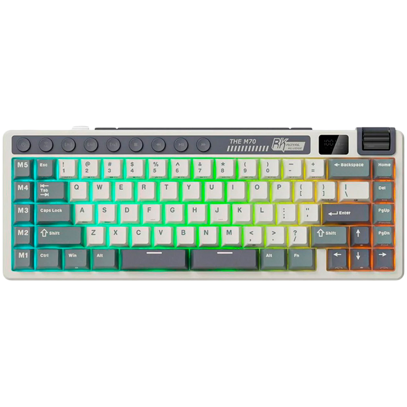 ROYAL KLUDGE RK M70 Cyan Purple Gaming Keyboard Cream switch-1