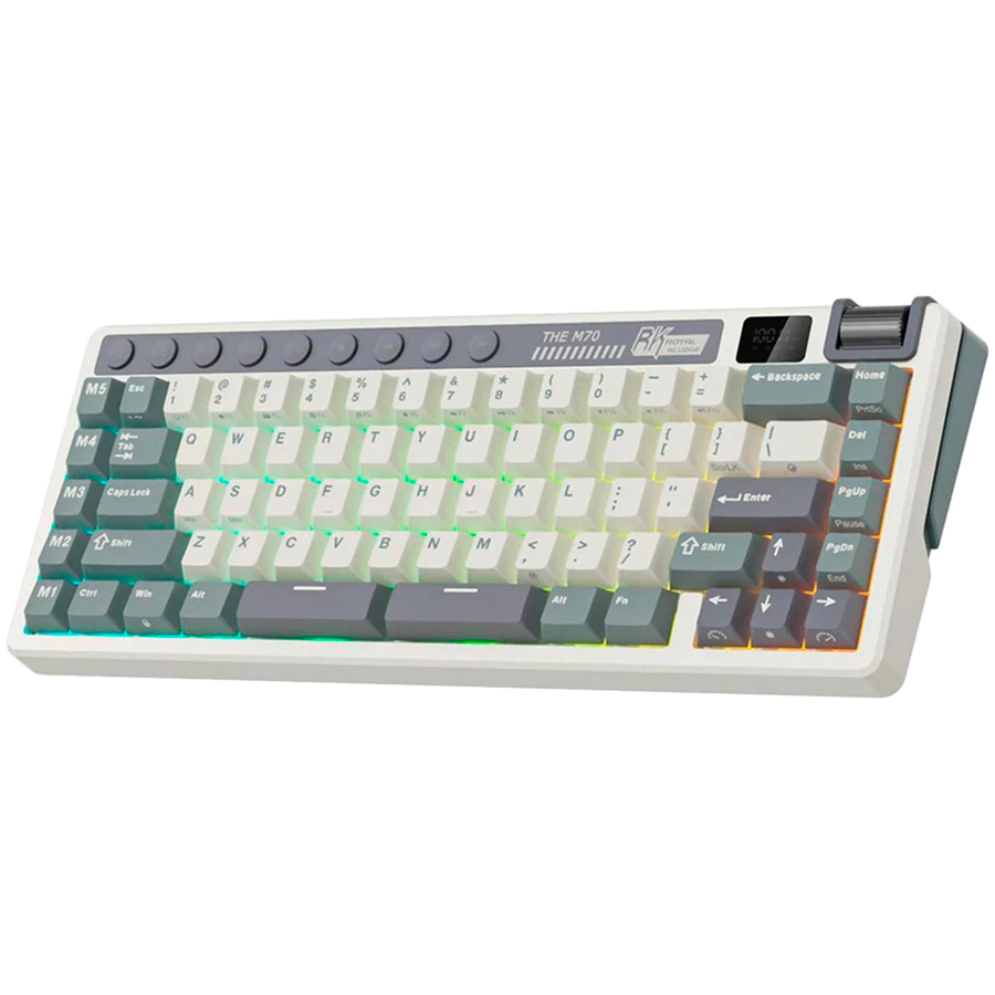 ROYAL KLUDGE RK M70 Cyan Purple Gaming Keyboard Cream switch-2