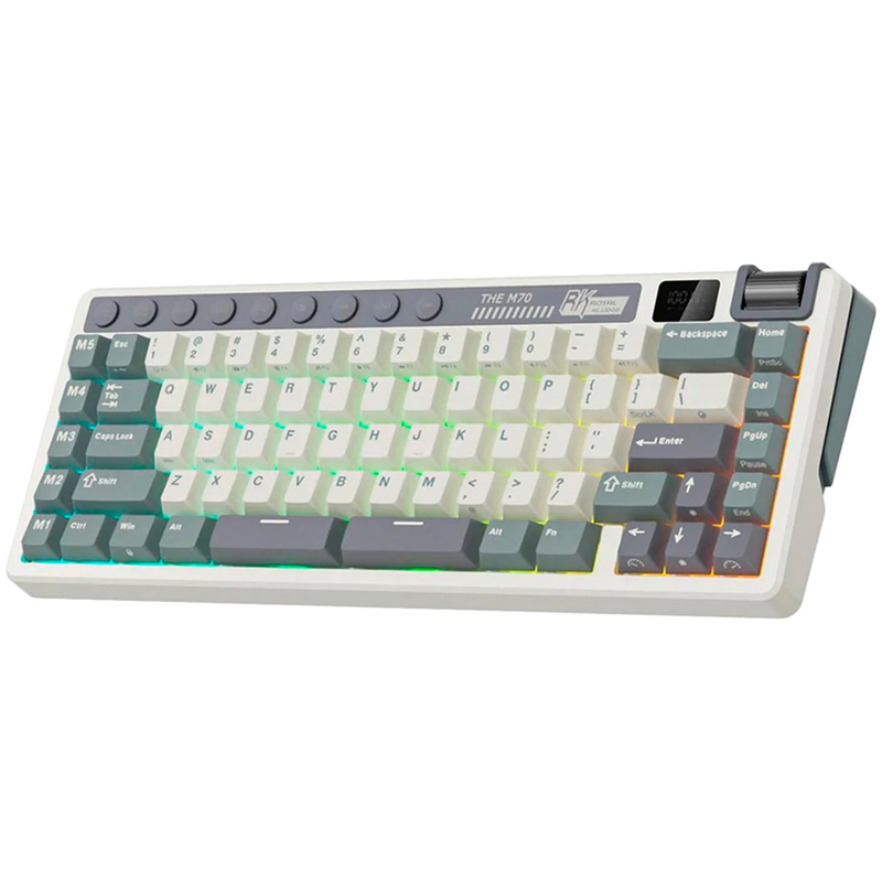 ROYAL KLUDGE RK M70 Cyan Purple Gaming Keyboard Cream switch-2