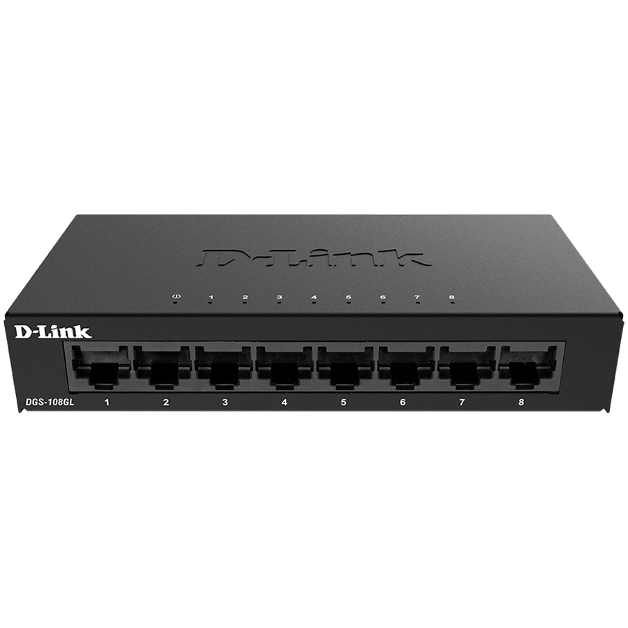 D-LINK 8-Port Gigabit Ethernet Metal Housing Unmanaged Light Switch without IGMP-1
