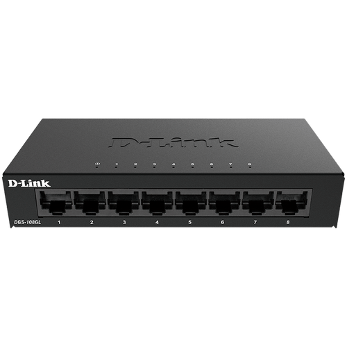 D-LINK 8-Port Gigabit Ethernet Metal Housing Unmanaged Light Switch without IGMP