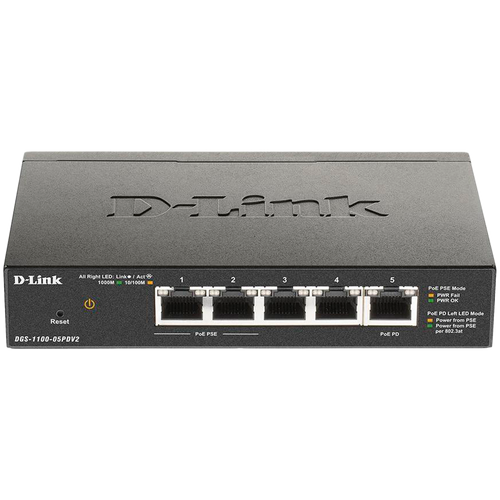 D-LINK 5-Port Gigabit PoE Smart Managed Switch with 1 PD port