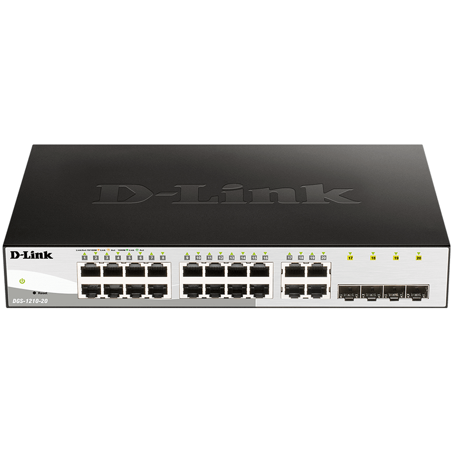 D-LINK 16 10/100/1000 Base-T port with 4 x 1000Base-T /SFP ports
