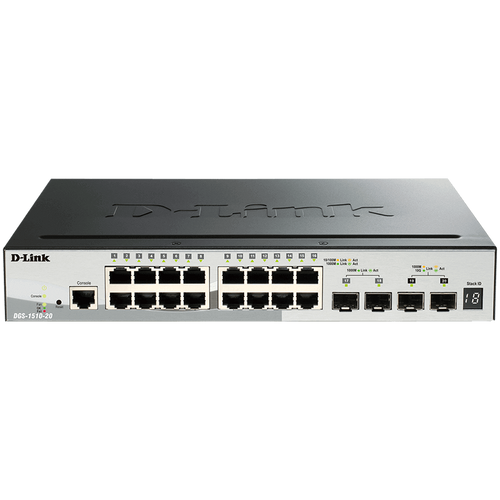 D-LINK 20-Port Gigabit Stackable SmartPro Switch including 2 SFP ports and 2 x 10G SFP+ ports