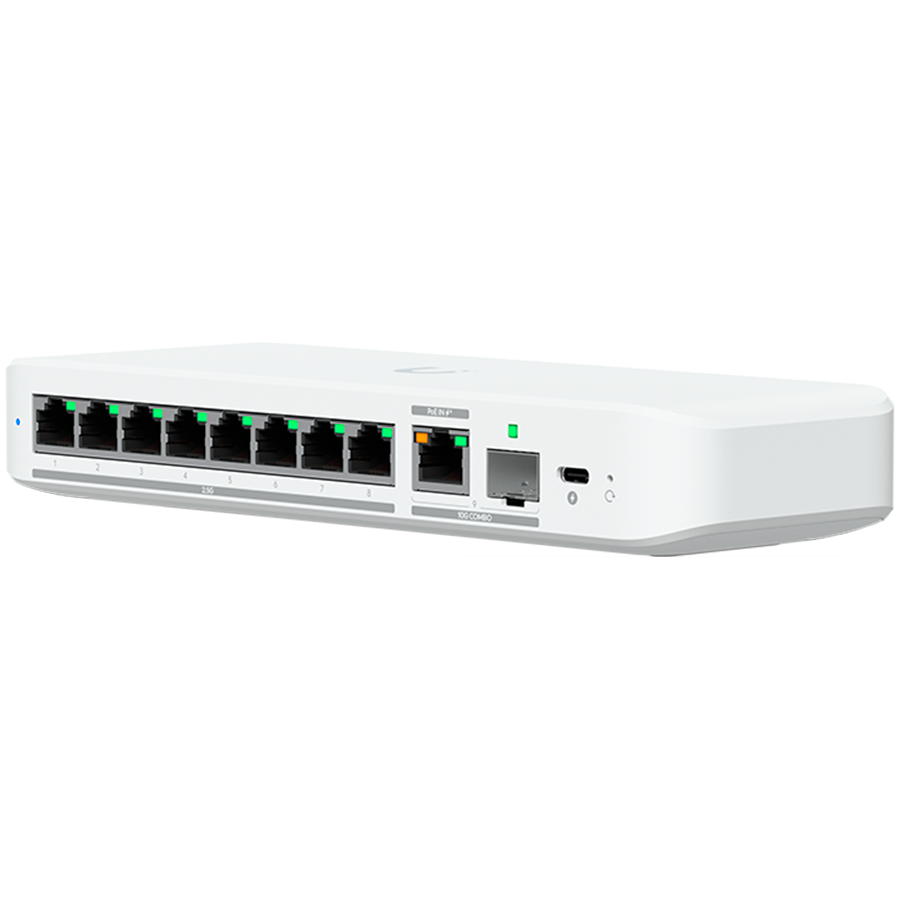 UBIQUITI UniFi Switch Flex, 8 port, (8) 2.5 GbE, (1) 10 GbE PoE+ SFP+ port combo
