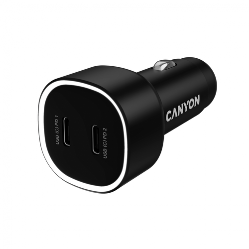 CANYON Ładowarka samochodowa OnDrive 60 PD 60W 2xUSB-C czarna