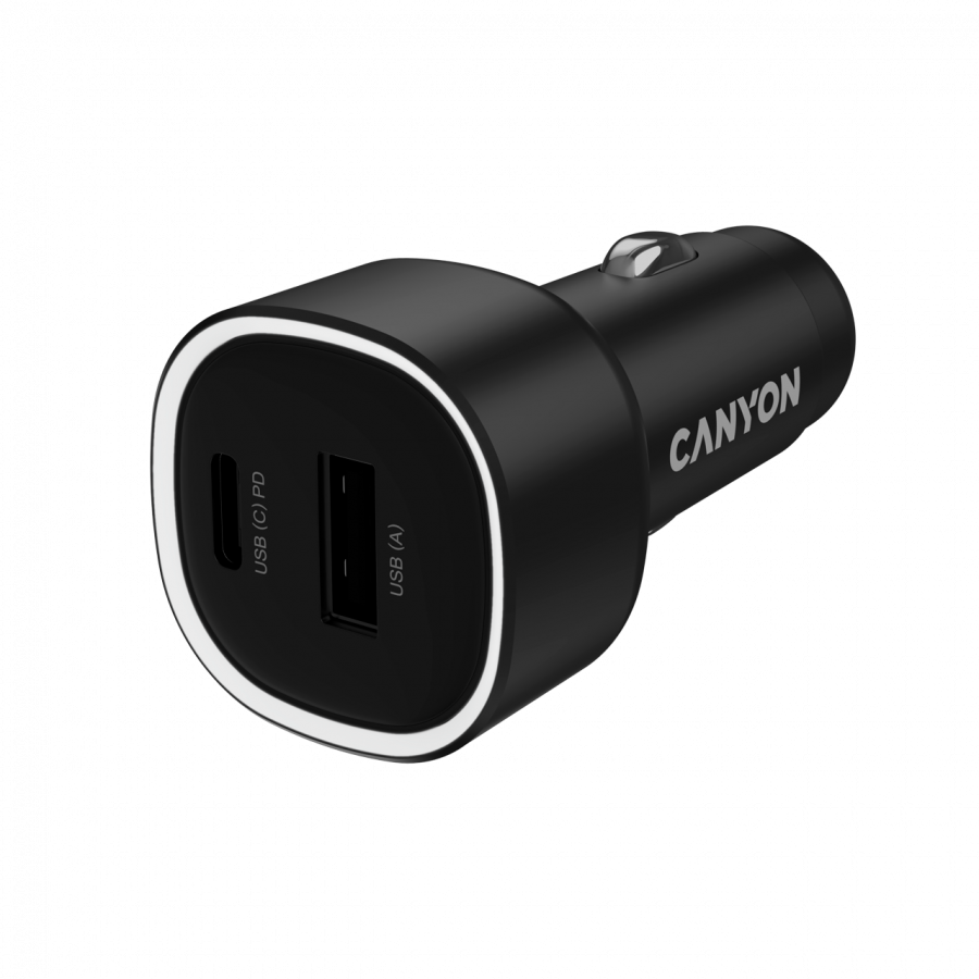 CANYON Ładowarka samochodowa OnDrive 85 PD 85W USB-A+USB-C czarna-1