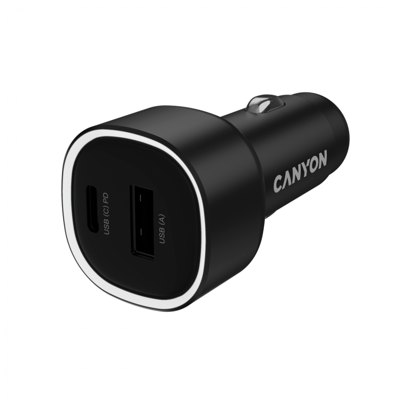 CANYON Ładowarka samochodowa OnDrive 85 PD 85W USB-A+USB-C czarna-1