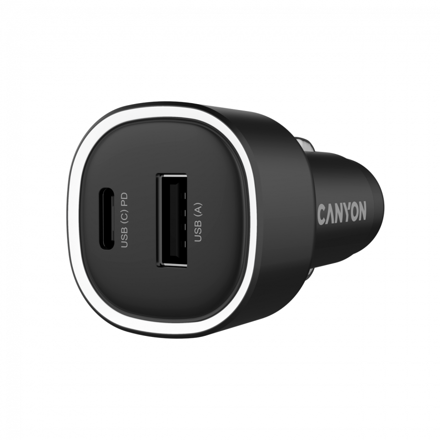 CANYON Ładowarka samochodowa OnDrive 85 PD 85W USB-A+USB-C czarna-2