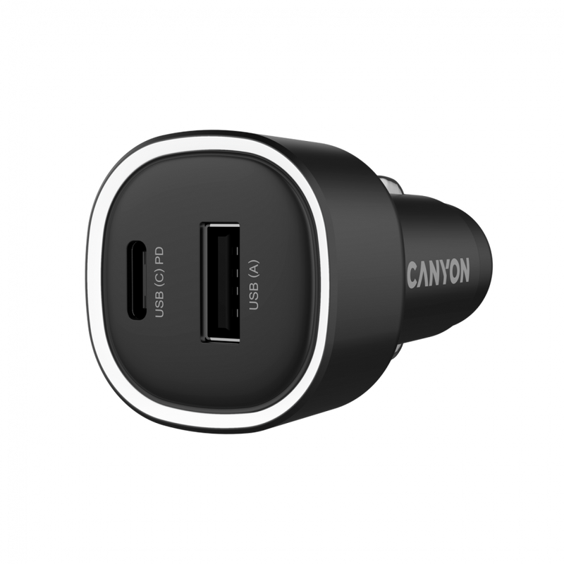 CANYON Ładowarka samochodowa OnDrive 85 PD 85W USB-A+USB-C czarna-2