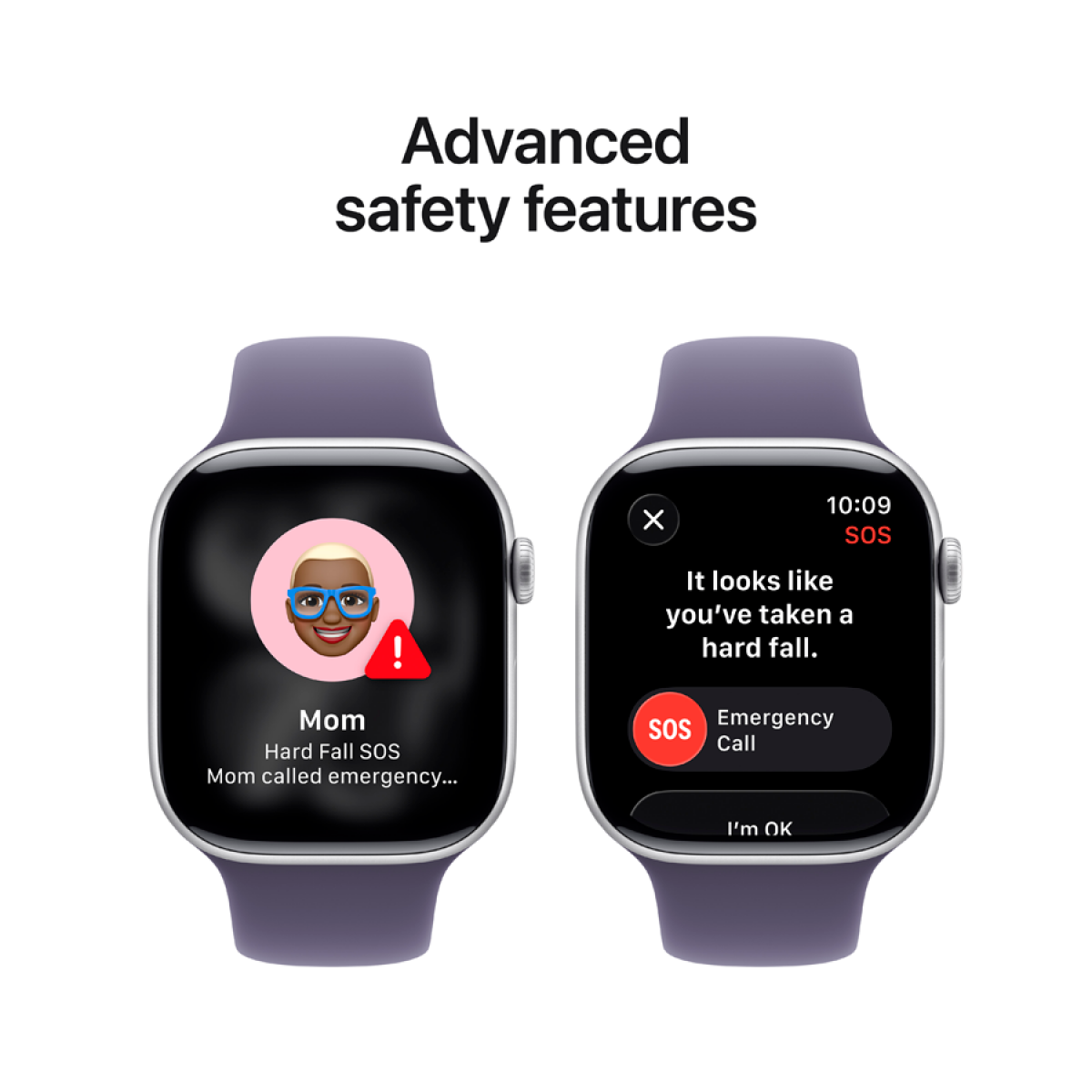 Apple Watch Series 11 GPS 46mm Silver Aluminium Case with Purple Fog Sport Band - S/M,Model A3333