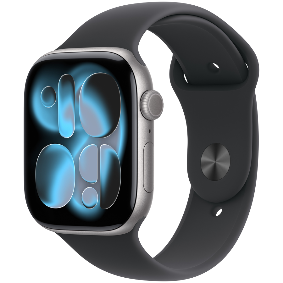 Apple Watch Series 11 GPS 46mm Space Grey Aluminium Case with Black Sport Band - S/M,Model A3333