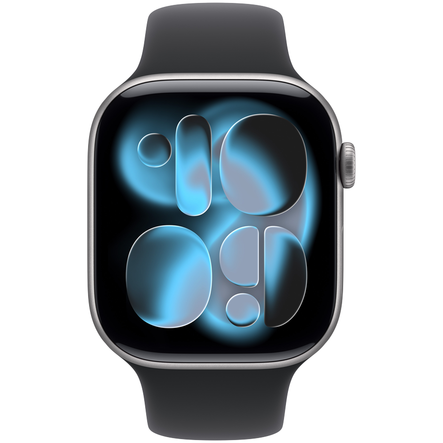 Apple Watch Series 11 GPS 46mm Space Grey Aluminium Case with Black Sport Band - S/M,Model A3333